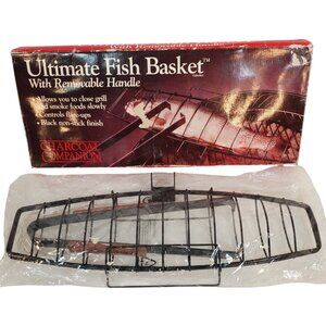 Camping/Outdoor BBQ Grilling Cage. Ultimate Fish Basket w/ Removable Handle